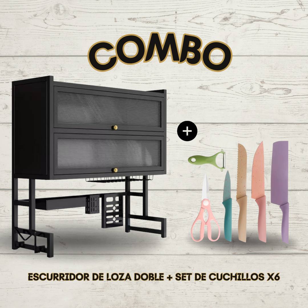 Combo Escurridor de Loza + Cuchillos